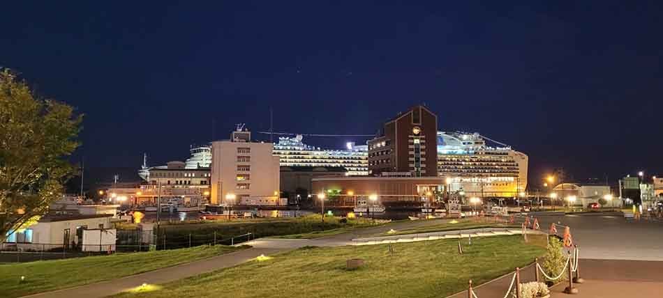 Large Cruise Ship Visits Shimizu Japan